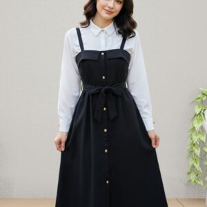 Classic Noir Midi Dress